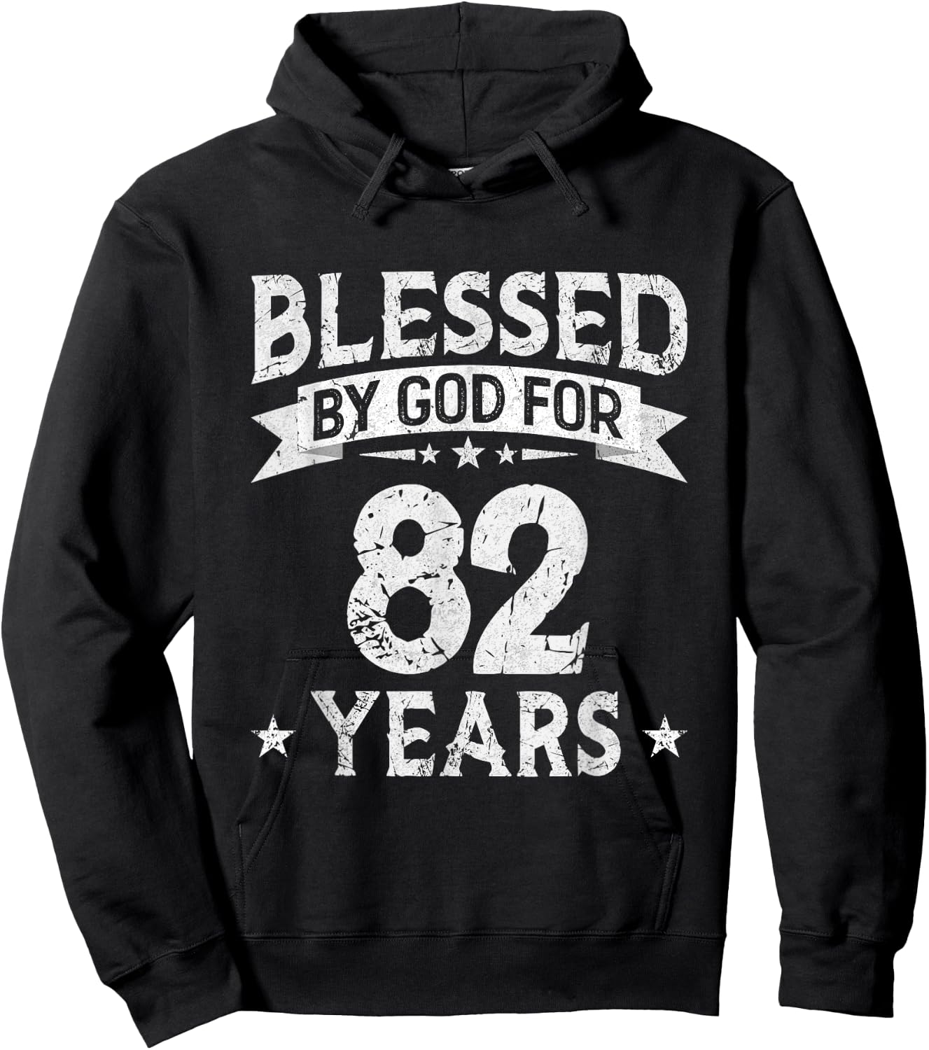 Blessed By God For 82 Years Old 82th Birthday Gifts Hoodie - Hoodie | Black