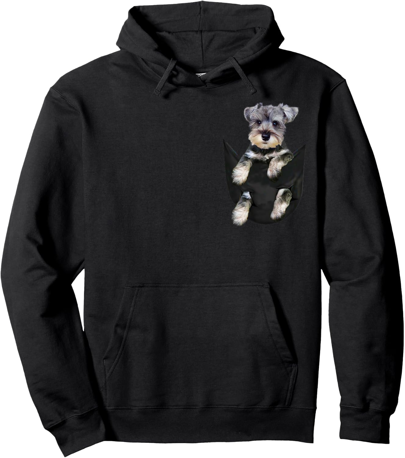 Schnauzer Dog in Pocket Puppy Gifts Hoodie - Hoodie | Black