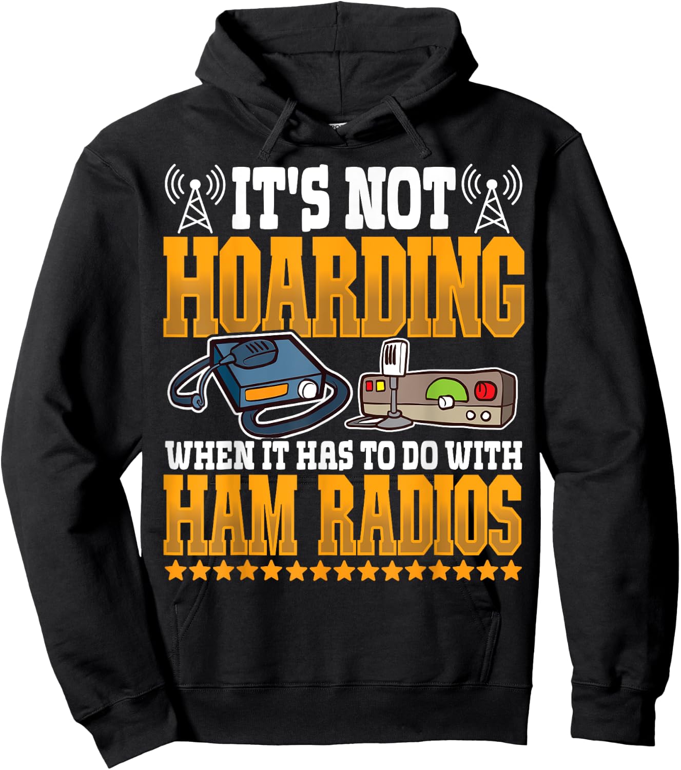 Best Licensed Amateur Ham Radio Operator Designs -Adults Black Short Sleeve Classic Fit Hoodie - Hoodie | Black