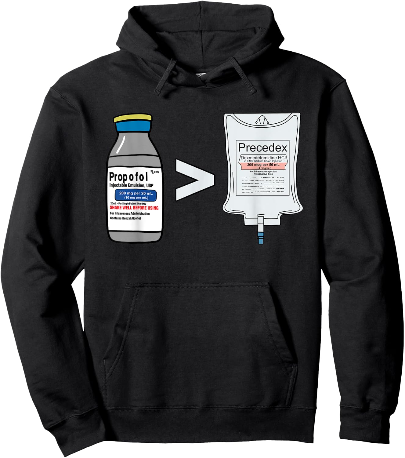 Propofol Precedex Funny Anesthesiologist Anesthesia Hoodie - Hoodie | Black
