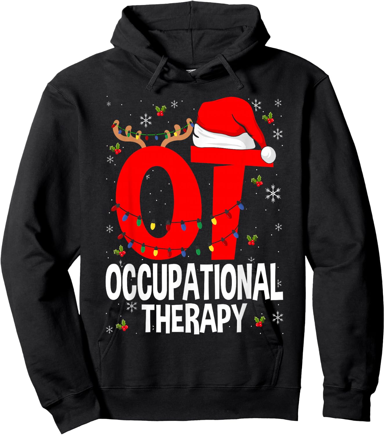 Therapy Christmas Lover Gift Co. Occupational Therapy Retro Groovy OT Therapist Hoodie - Hoodie | Black