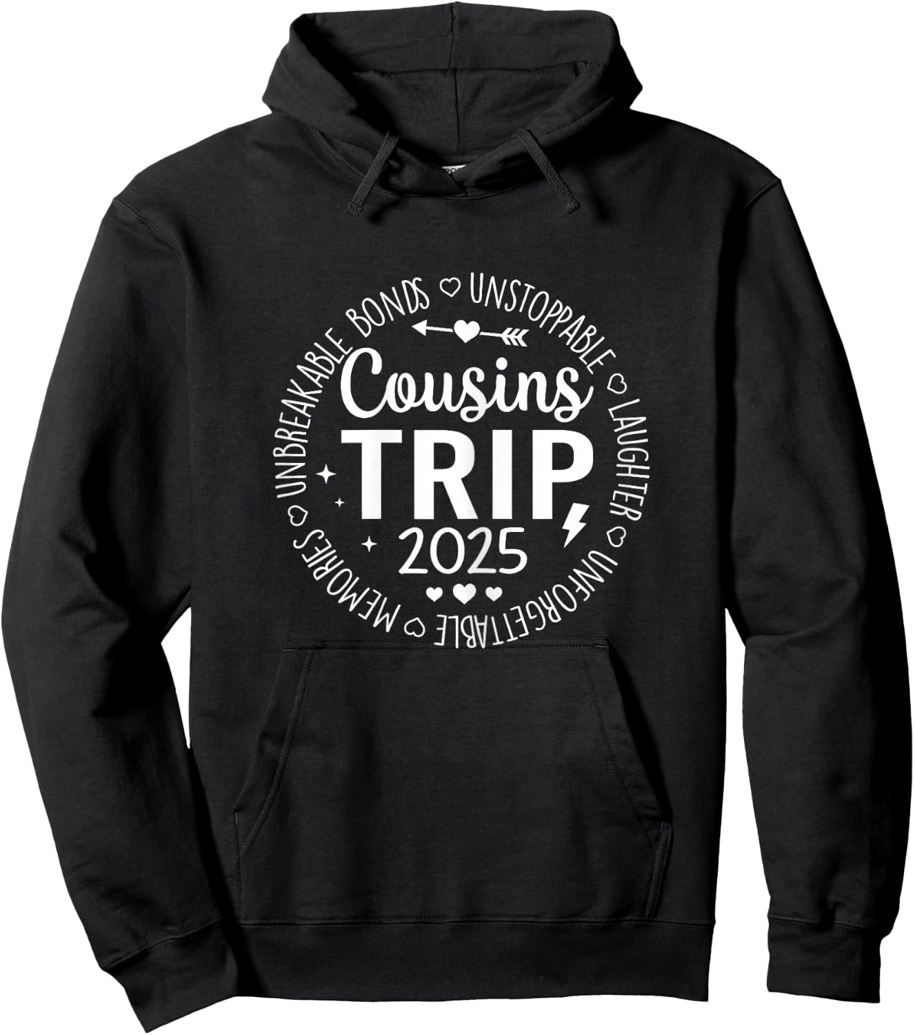 Cousin Trip 2025 Weekend Vacation Matching Cousin Hoodie - Hoodie | Black