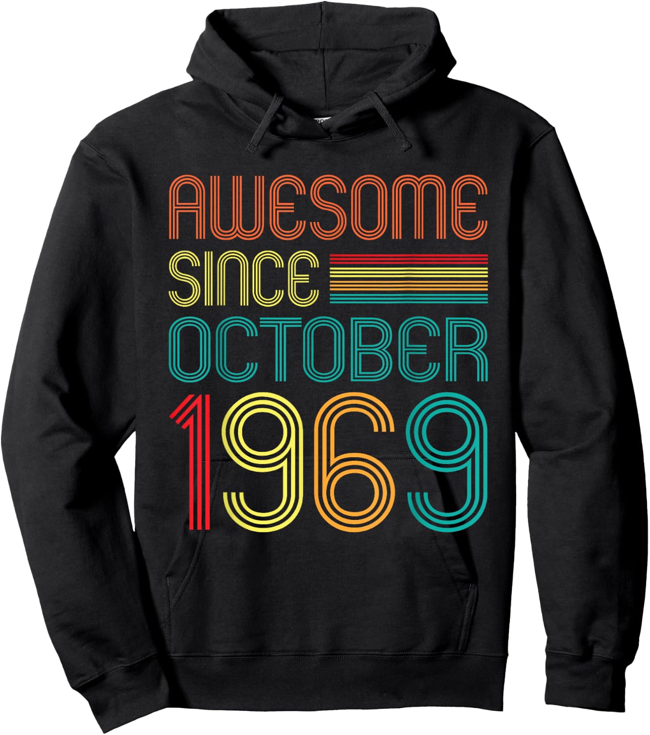 Awesome Since October 1969 Retro 55th Birthday 55 Years Old Hoodie - Hoodie | Black