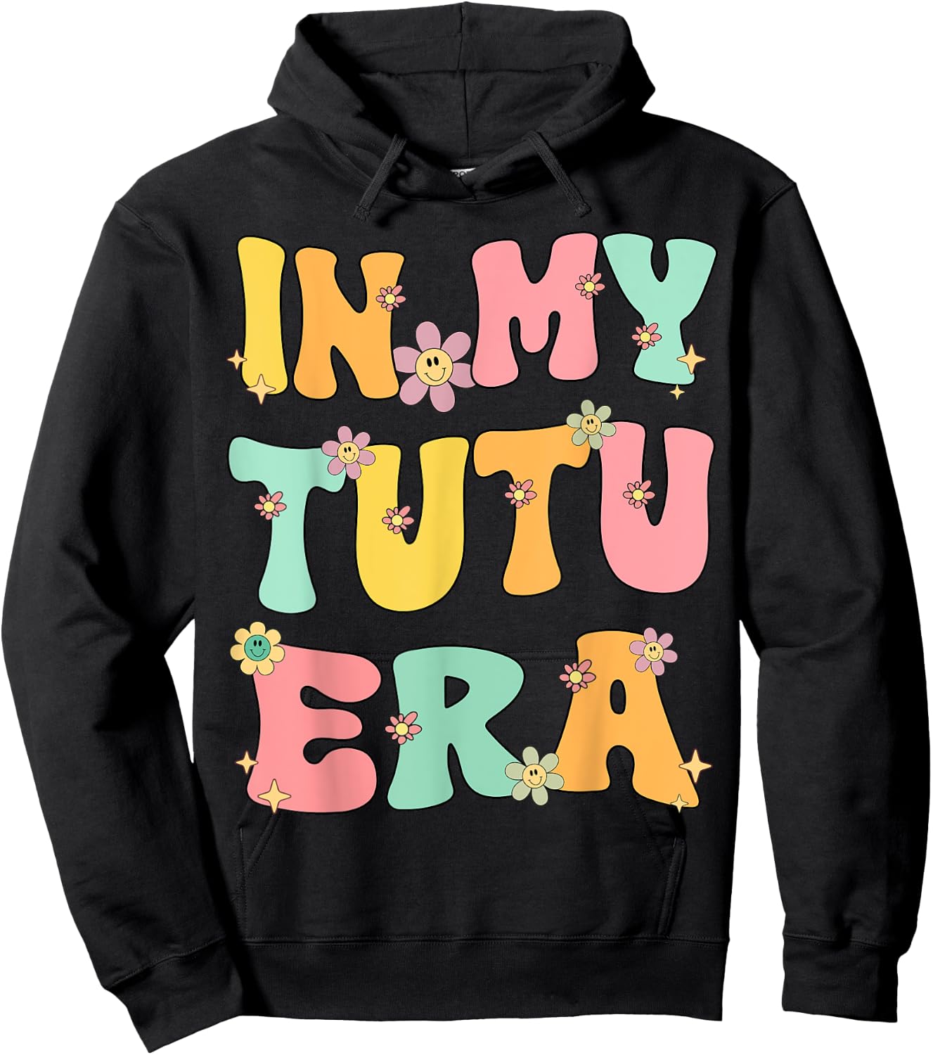 In My Tutu Era Retro Groovy Tutu Grandma Mothers day Cute Hoodie - Hoodie | Black