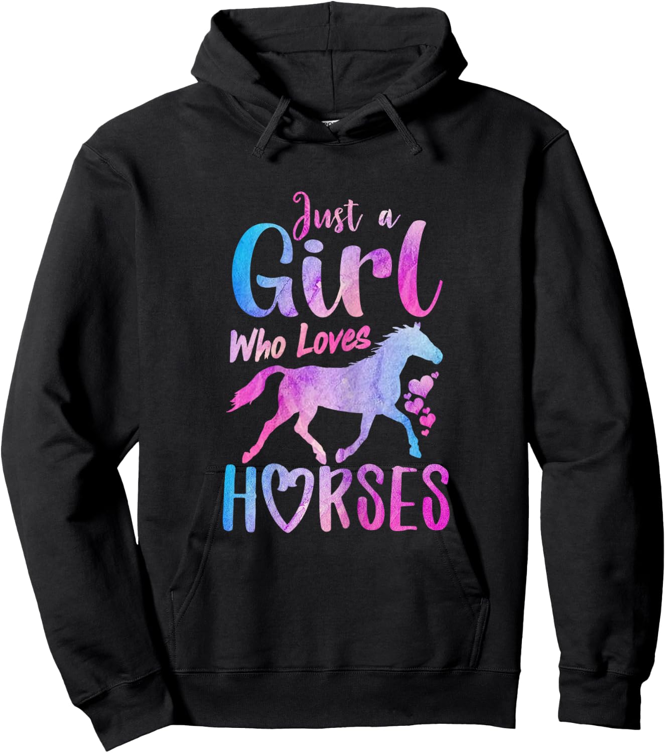 Just A Girl Who Loves Horses Riding Cute Horse Girls Women Hoodie - Hoodie | Black