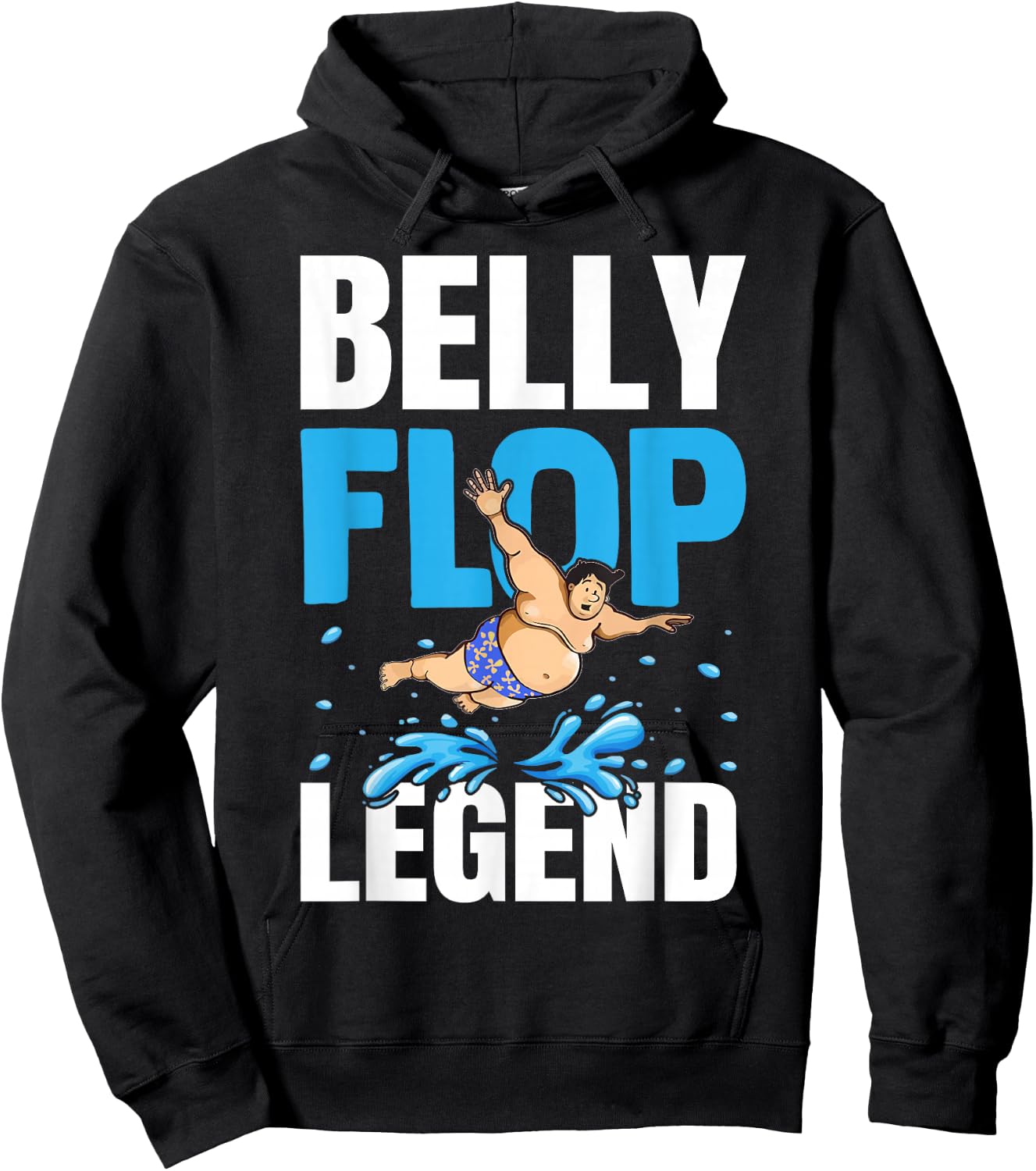 Funny Belly Flop Legend Splashymole Bellyflop Belly Flop Hoodie - Hoodie | Black