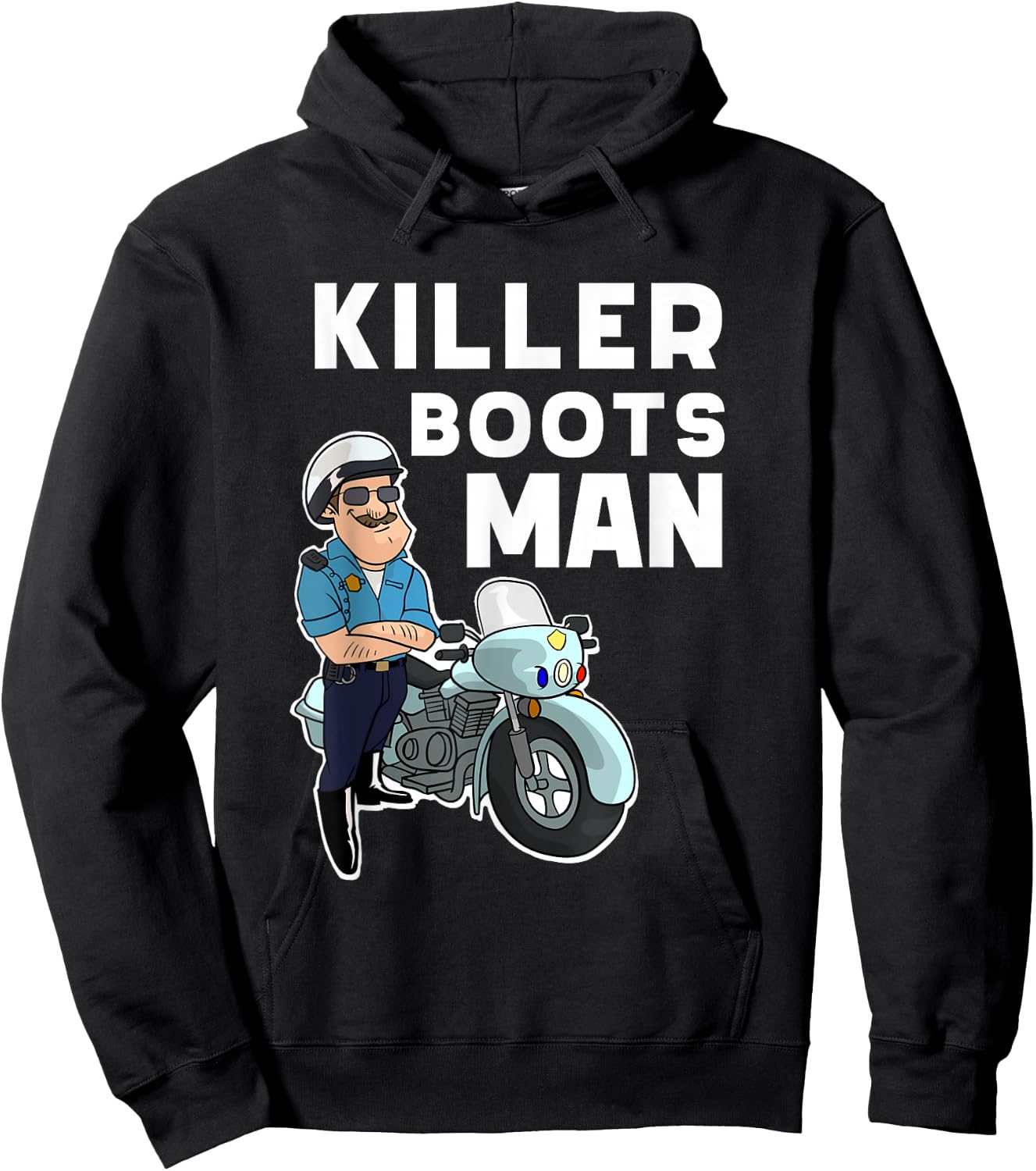 Funny Motors Police Officer Killer Boots For Motorcycle Cop Hoodie - Hoodie | Black