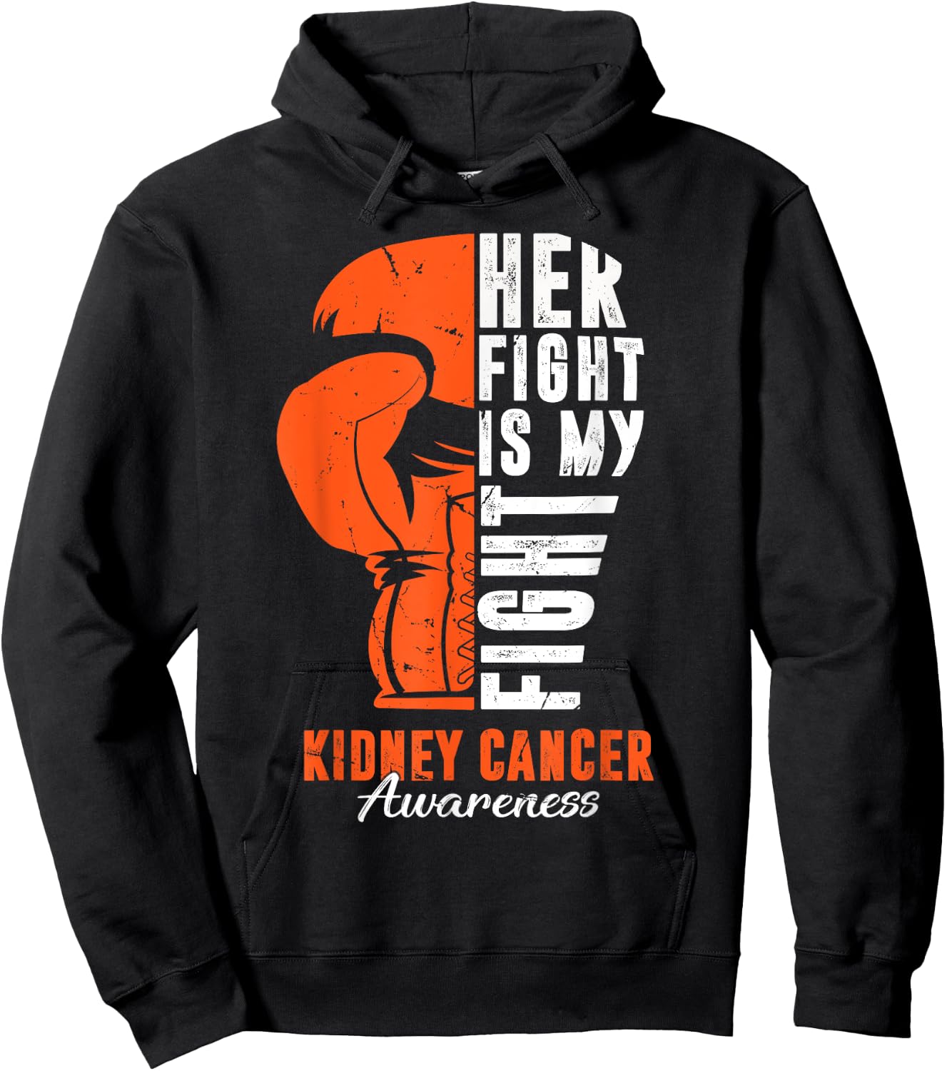 Her Fight Is My Fight Kidney Cancer Awareness Day Supporter Hoodie - Hoodie | Black