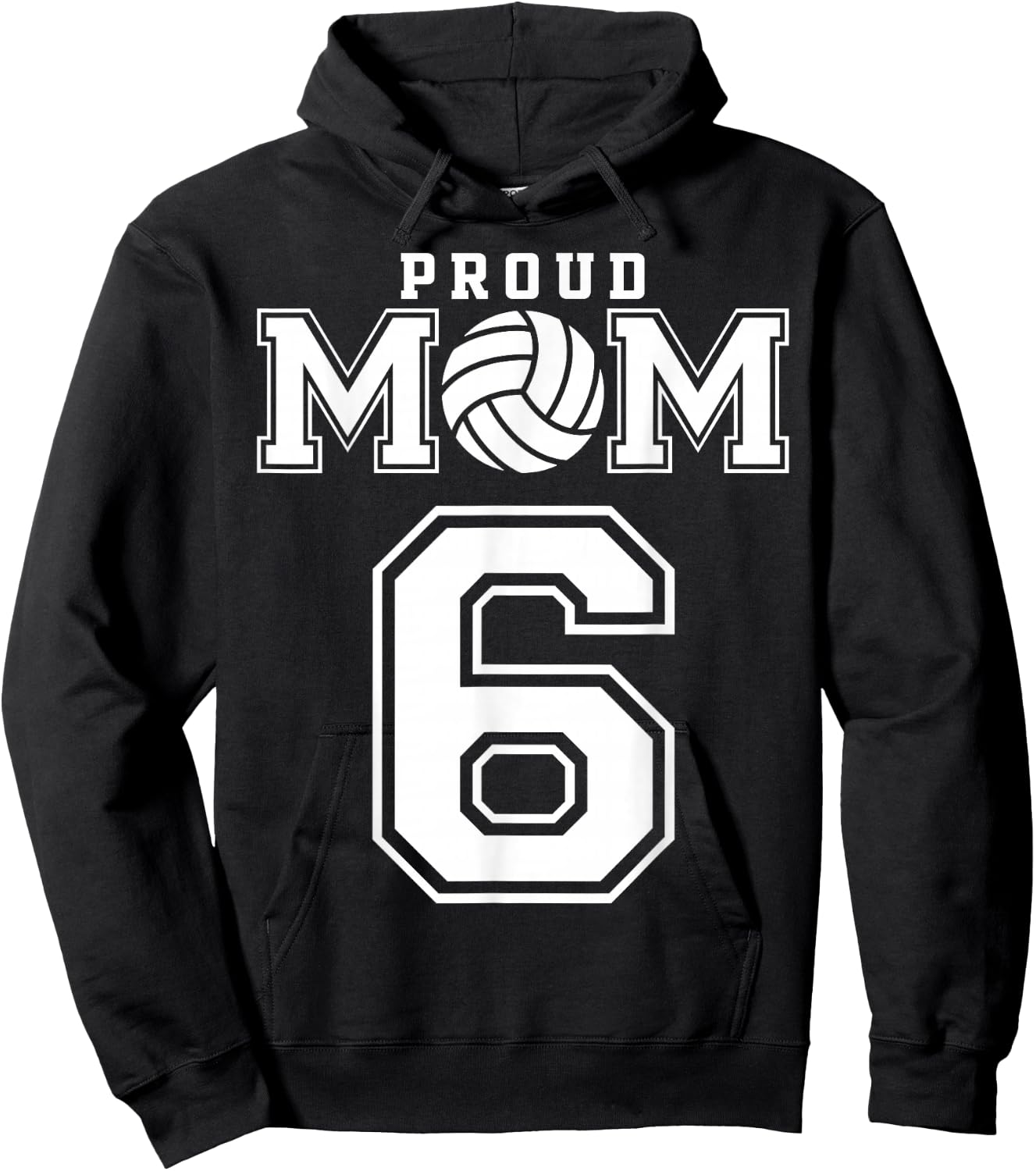Custom Proud Volleyball Mom Number 6 Personalized Women Hoodie - Hoodie | Black