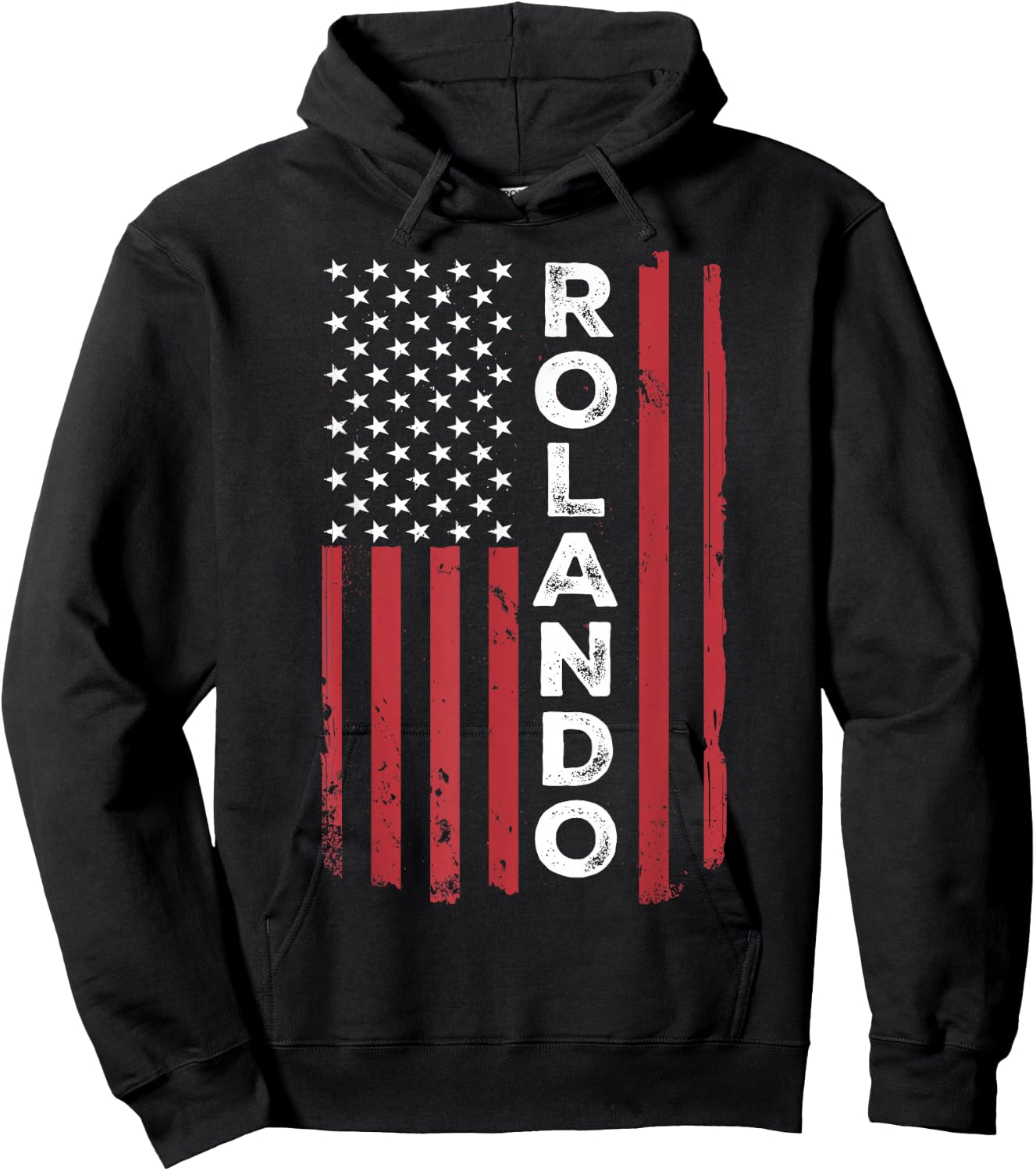 Rolando USA Flag American Flag Patriotic Hoodie - Hoodie | Black