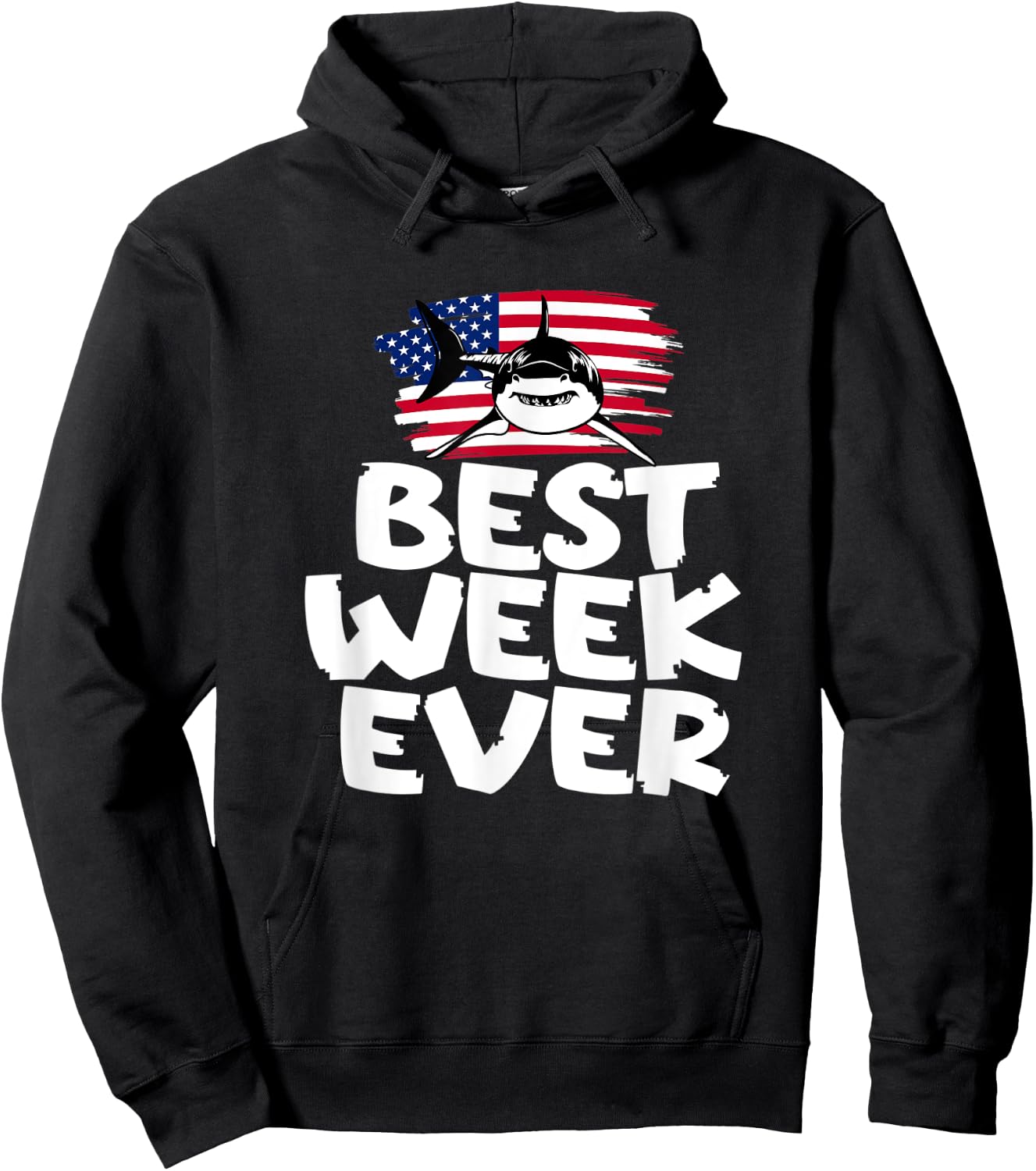 Best Week Ever Sorry I Can't It's Week Shark Hoodie - Hoodie | Black