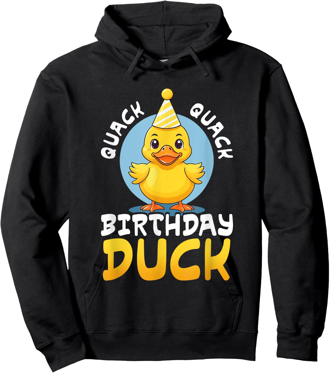 Quack Quack Birthday Duck Boys Girls Rubber Duck Lovers Kids Hoodie - Hoodie | Black
