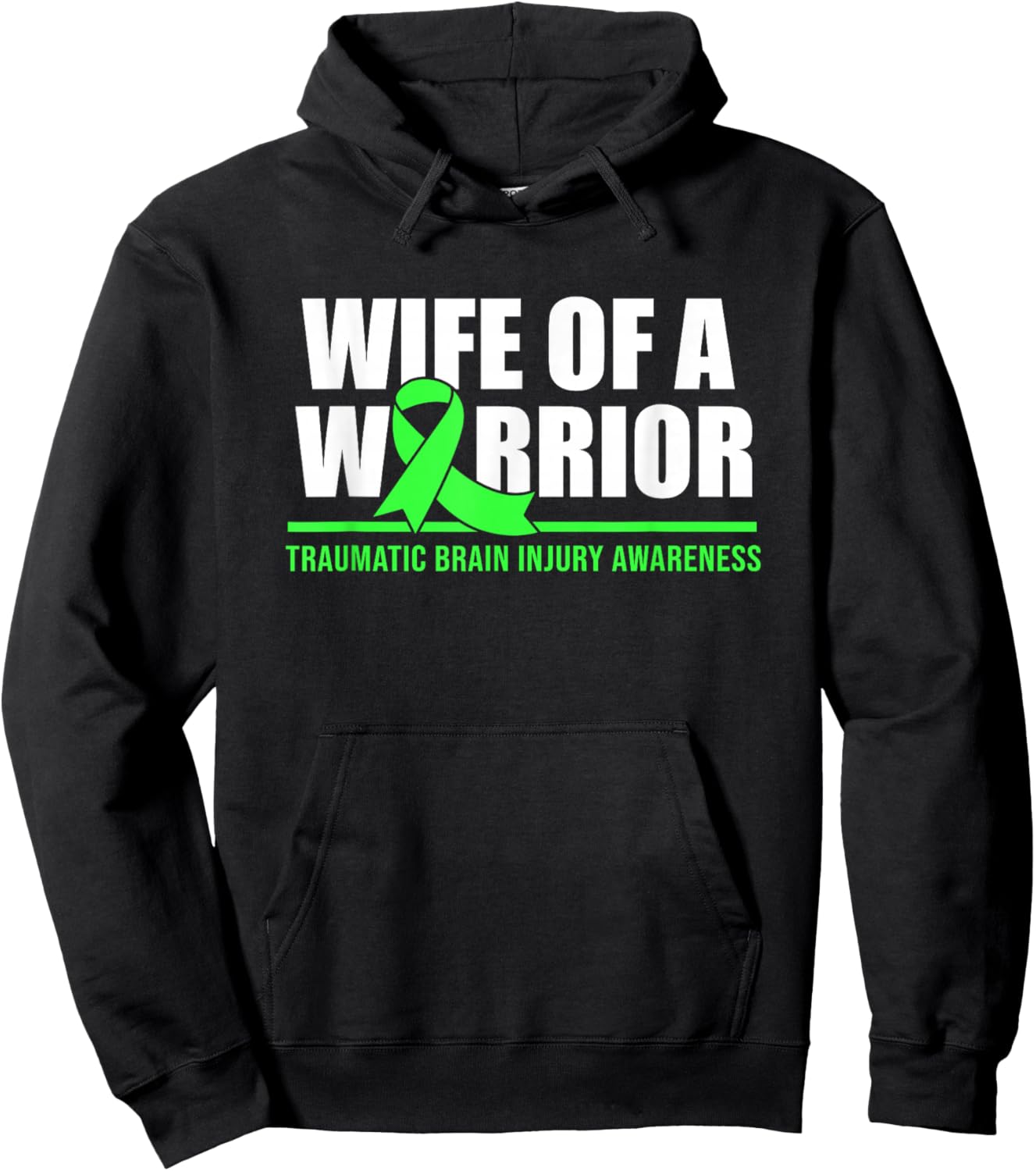 Wife Of A Warrior Traumatic Brain Injury Awareness Hoodie - Hoodie | Black