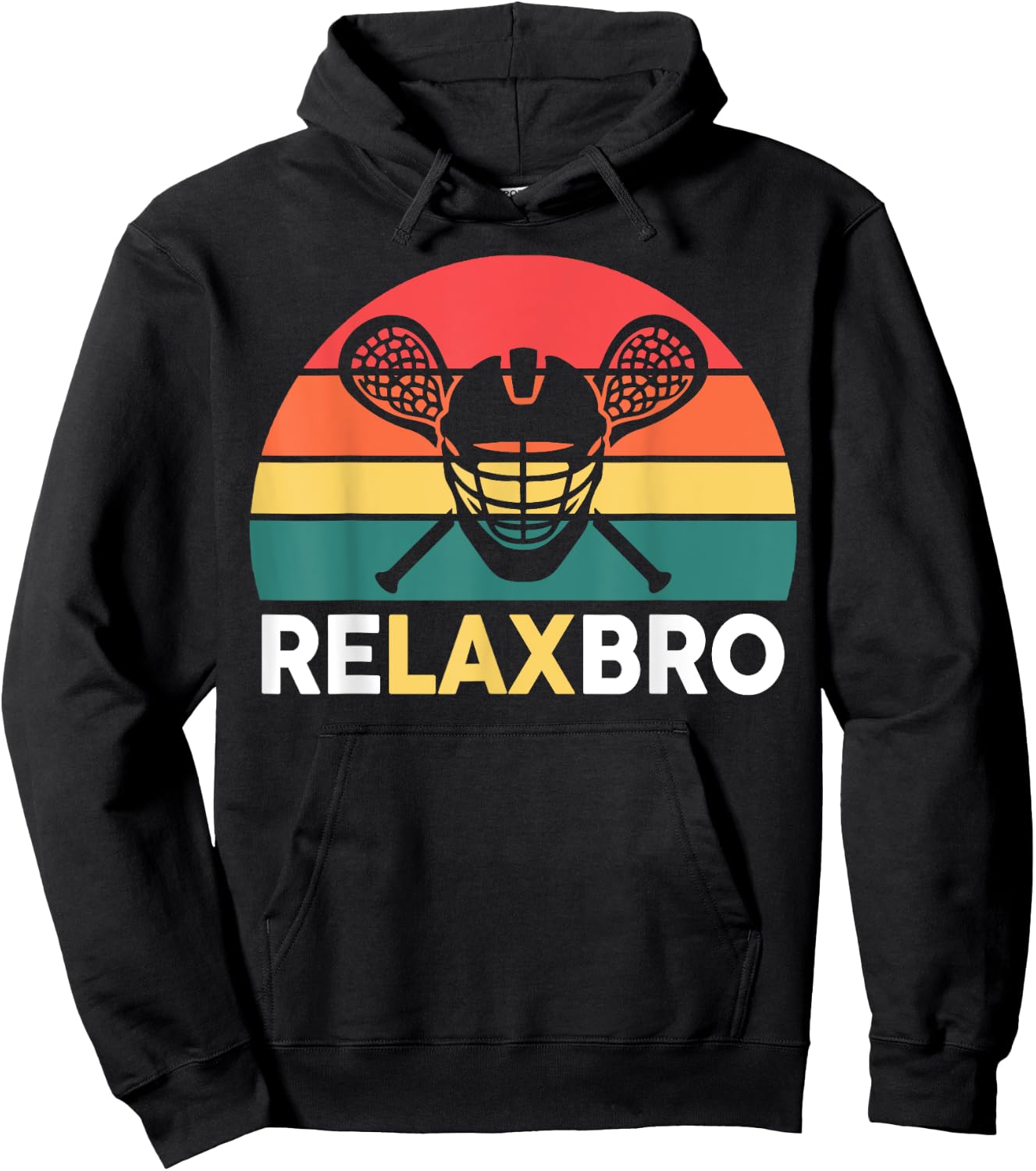 Lacrosse-Shirt Relaxbro Funny Lacrosse Lax Boys Youth Men Hoodie - Hoodie | Black