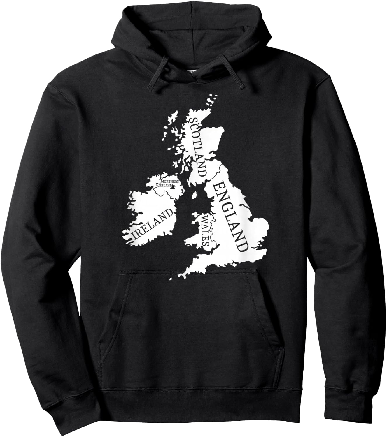 British Isles Sea Ireland Scotland Wales England Map Coins Hoodie - Hoodie | Black