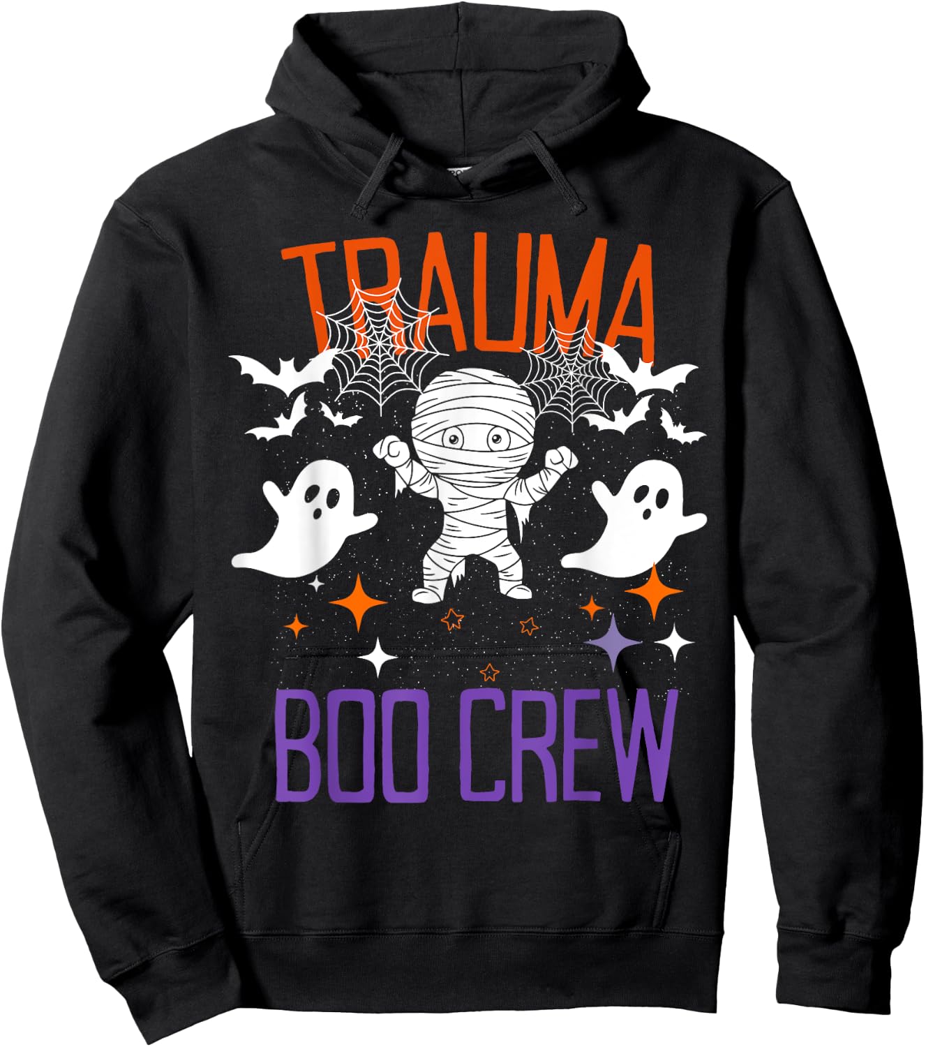 Trauma Boo Crew Halloween Trauma Intensive Care Unit Nurse Hoodie - Hoodie | Black