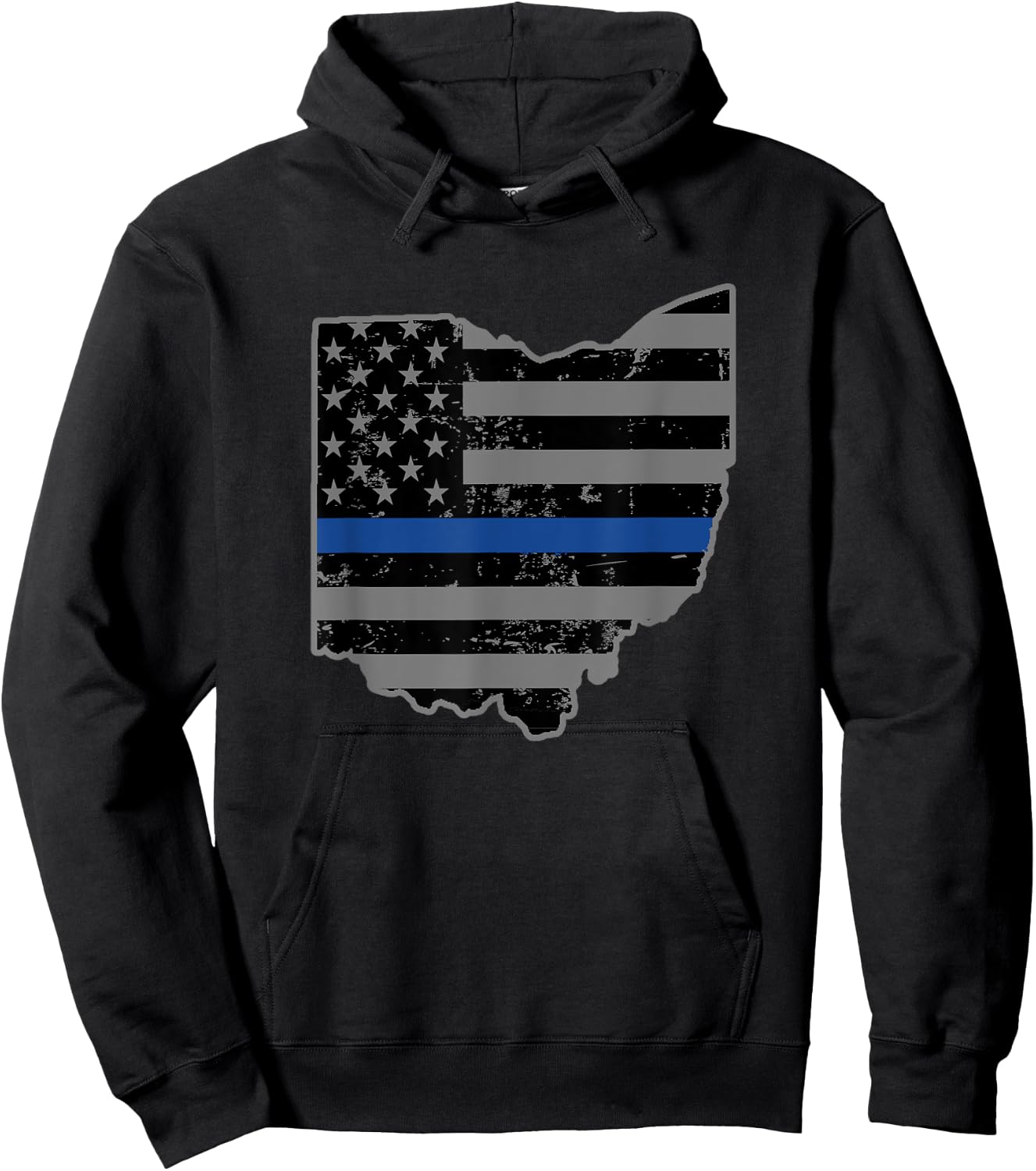Ohio Highway Patrol Shirt Thin Blue Line Flag Shirt Hoodie - Hoodie | Black