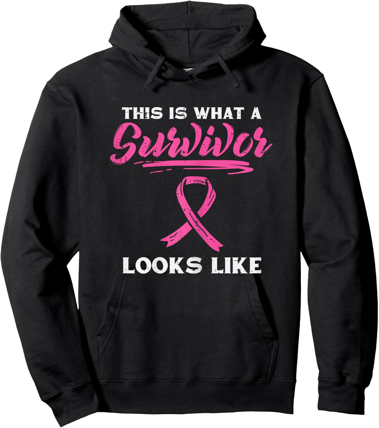 What A Survivor Looks Like Breast Cancer Awareness Women Hoodie - Hoodie | Black