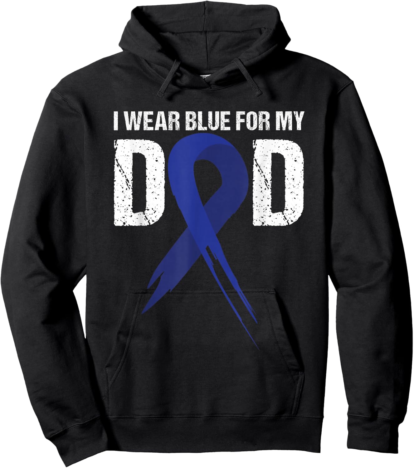 I Wear Blue For My Dad Colon Cancer Awareness Gift Hoodie - Hoodie | Black