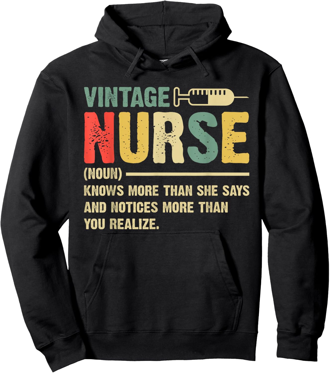 Vintage Nurse Definition Hospital Medical Registered Nursing Hoodie - Hoodie | Black