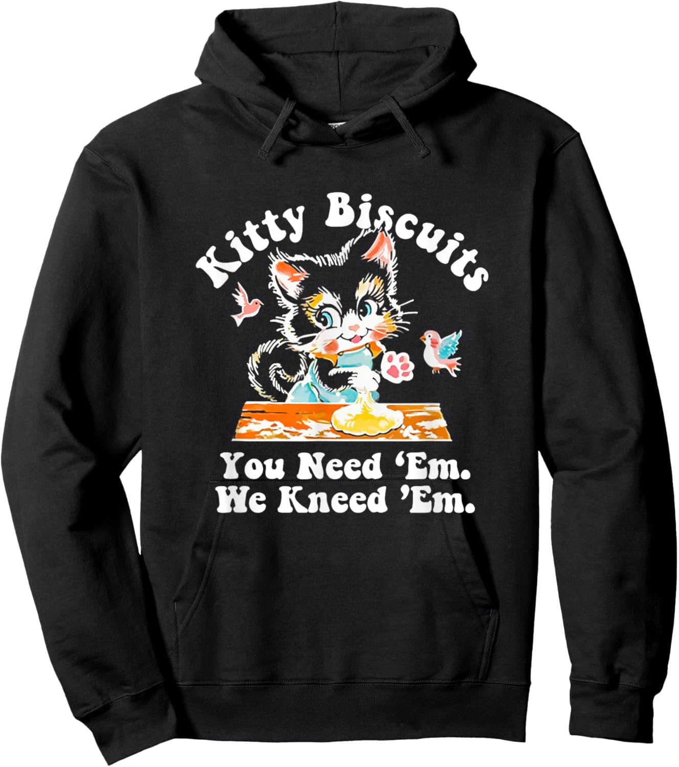 Funny Valentine Kitty Biscuits You need 'Em We kneed 'Em Hoodie - Hoodie | Black