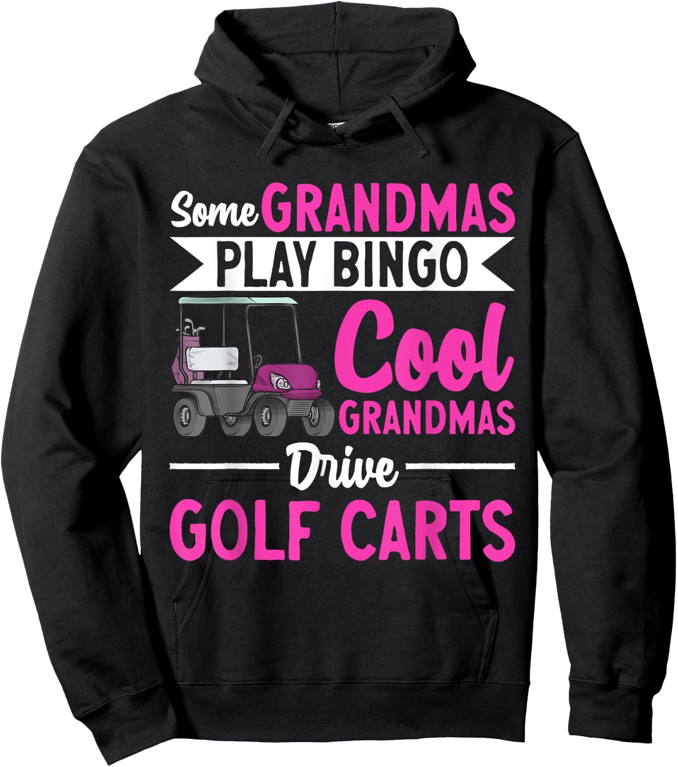 Golf Cart Golfing Golfer Grandma Golf Cart Hoodie - Hoodie | Black