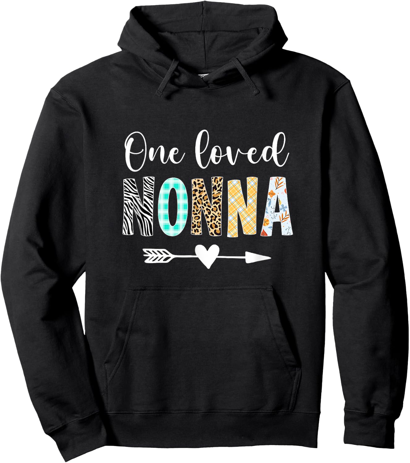 Nonna Women Cute Design One Loved Nonna Mother's Day Hoodie - Hoodie | Black