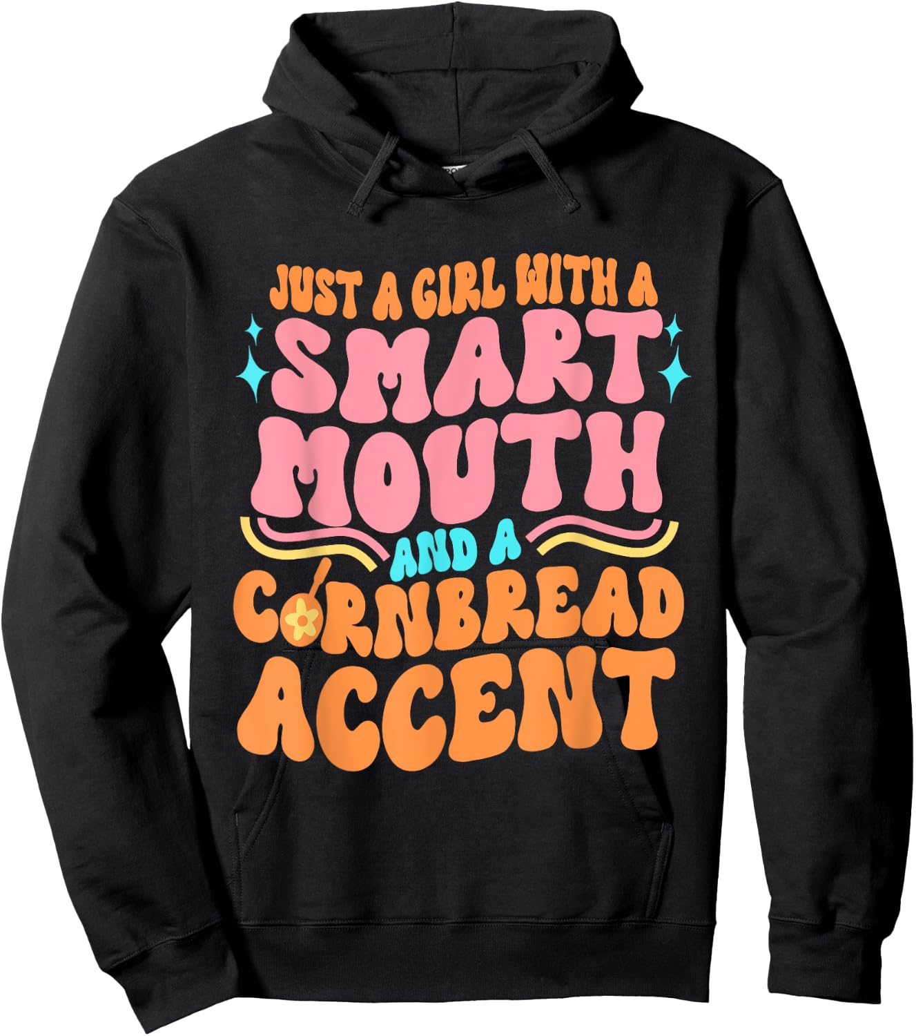 Just A Girl With A S.m.a.r.t Mouth Apparel Hoodie - Hoodie | Black