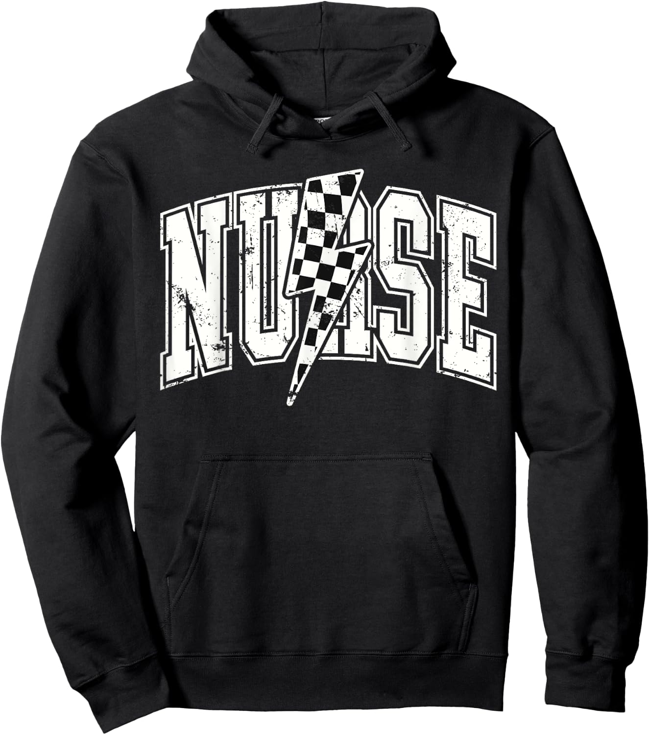 Nurse Checkered RN NICU Nurse Hosting Race Car Pit Crew Hoodie - Hoodie | Black