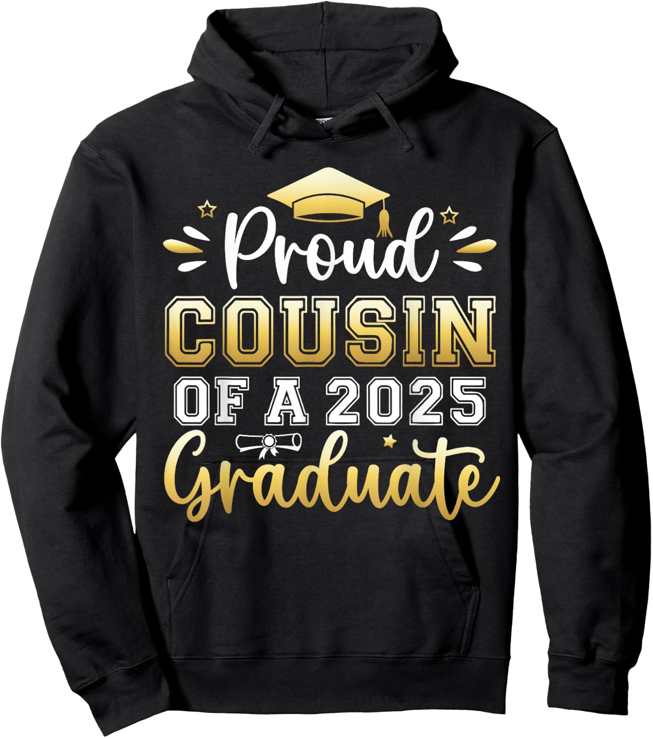Proud Cousin of a 2025 Graduate Senior Graduation Men Women Hoodie - Hoodie | Black