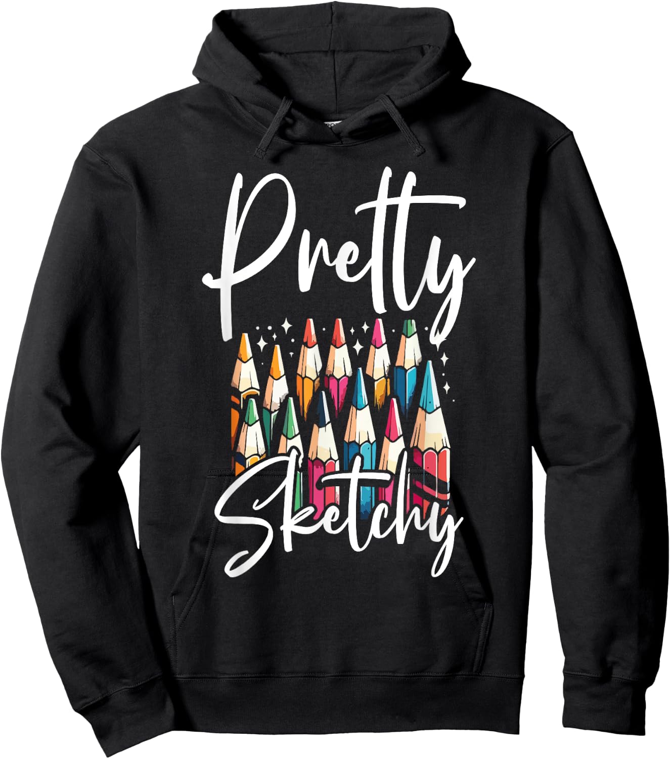 Pretty Sketchy - Funny Adult Coloring Sayings Meme Hoodie - Hoodie | Black
