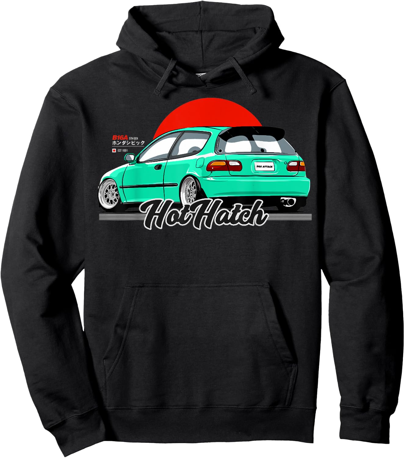 Civic eg hothatch Japanese car Hoodie - Hoodie | Black