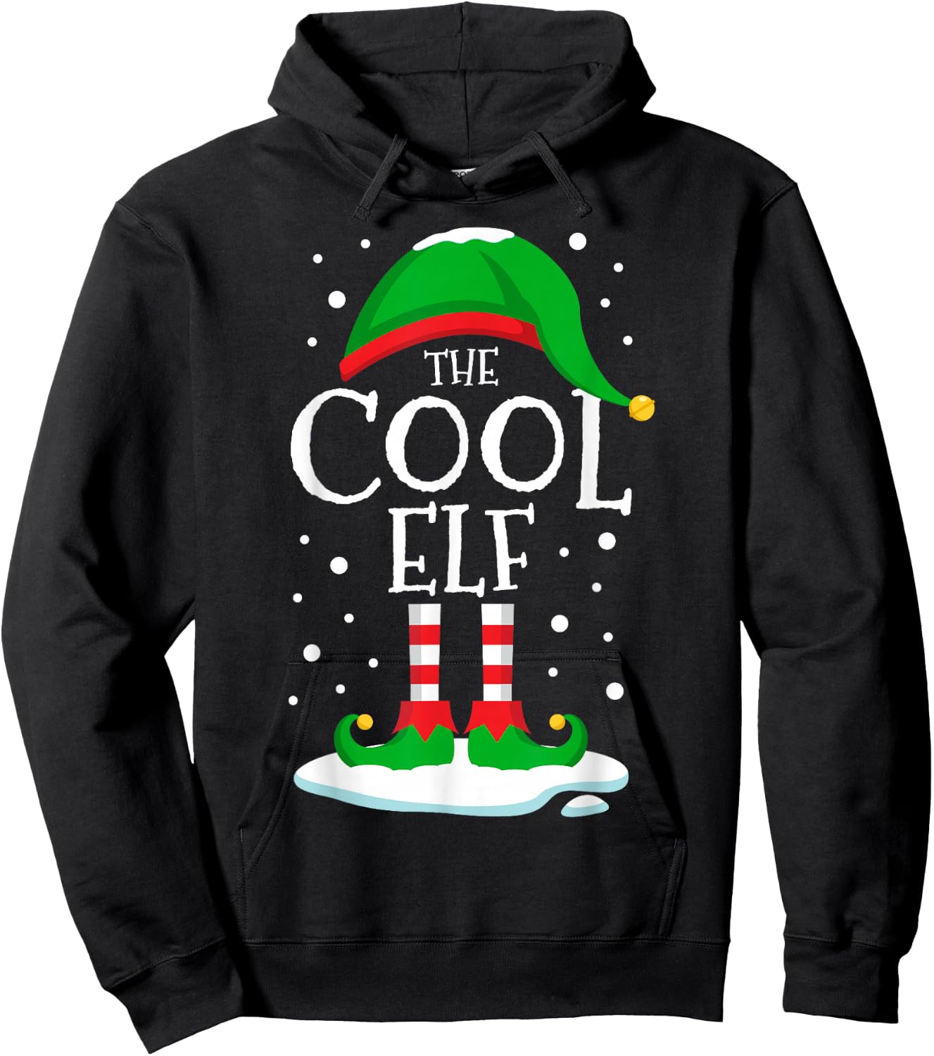 The Cool Elf Christmas Family Matching Xmas Group Funny Hoodie - Hoodie | Black