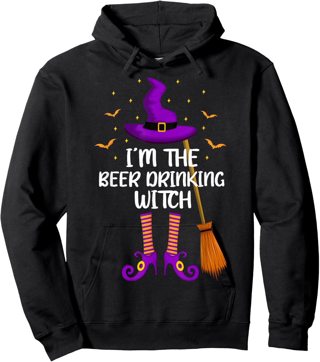 I'm The Beer Drinking Witch Funny Beer Drinking Halloween Hoodie - Hoodie | Black