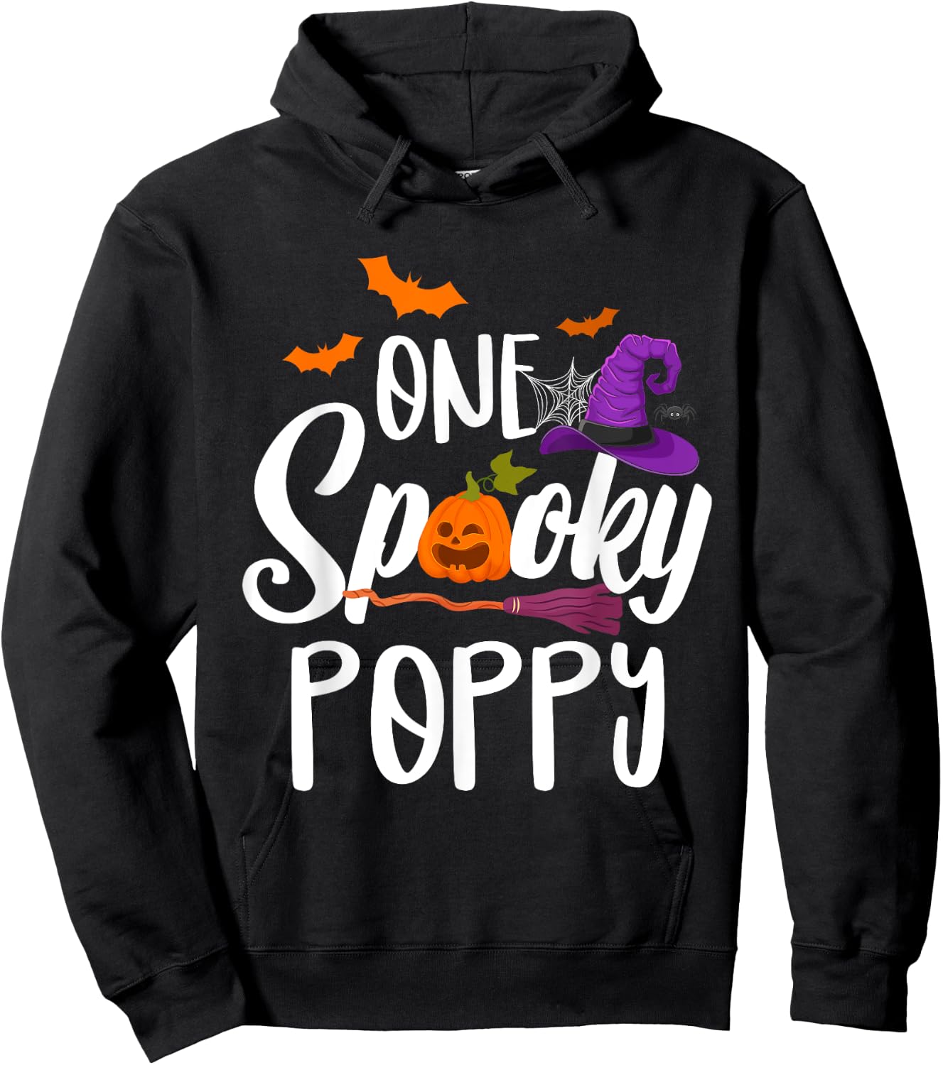 One Spooky Poppy Pumpkin Halloween Costume Dad Grandpa Hoodie - Hoodie | Black