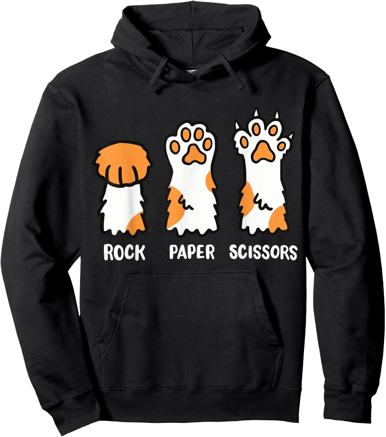 Cat Cats Cat Lover Cat Owner Rock Paper Scissors Funny Hoodie - Hoodie | Black