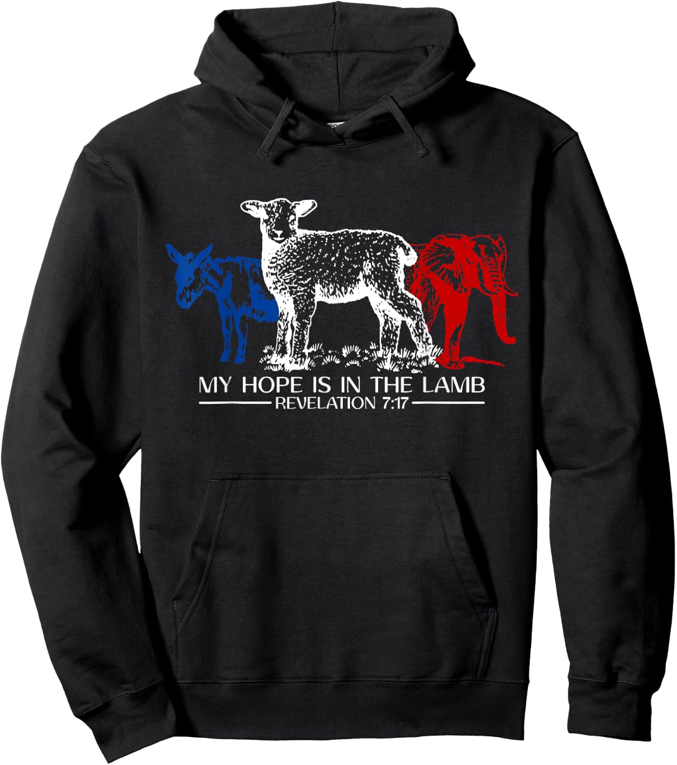 My Hope Is In The Lamb Revelation 7:17 Donkey Elephant Goat Hoodie - Hoodie | Black