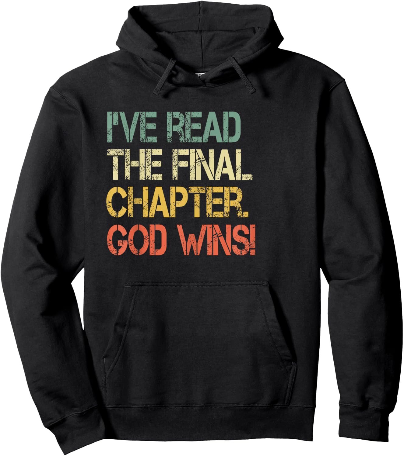 Retro Christian I've Read Final Chapter God Wins Jesus Bible Hoodie - Hoodie | Black