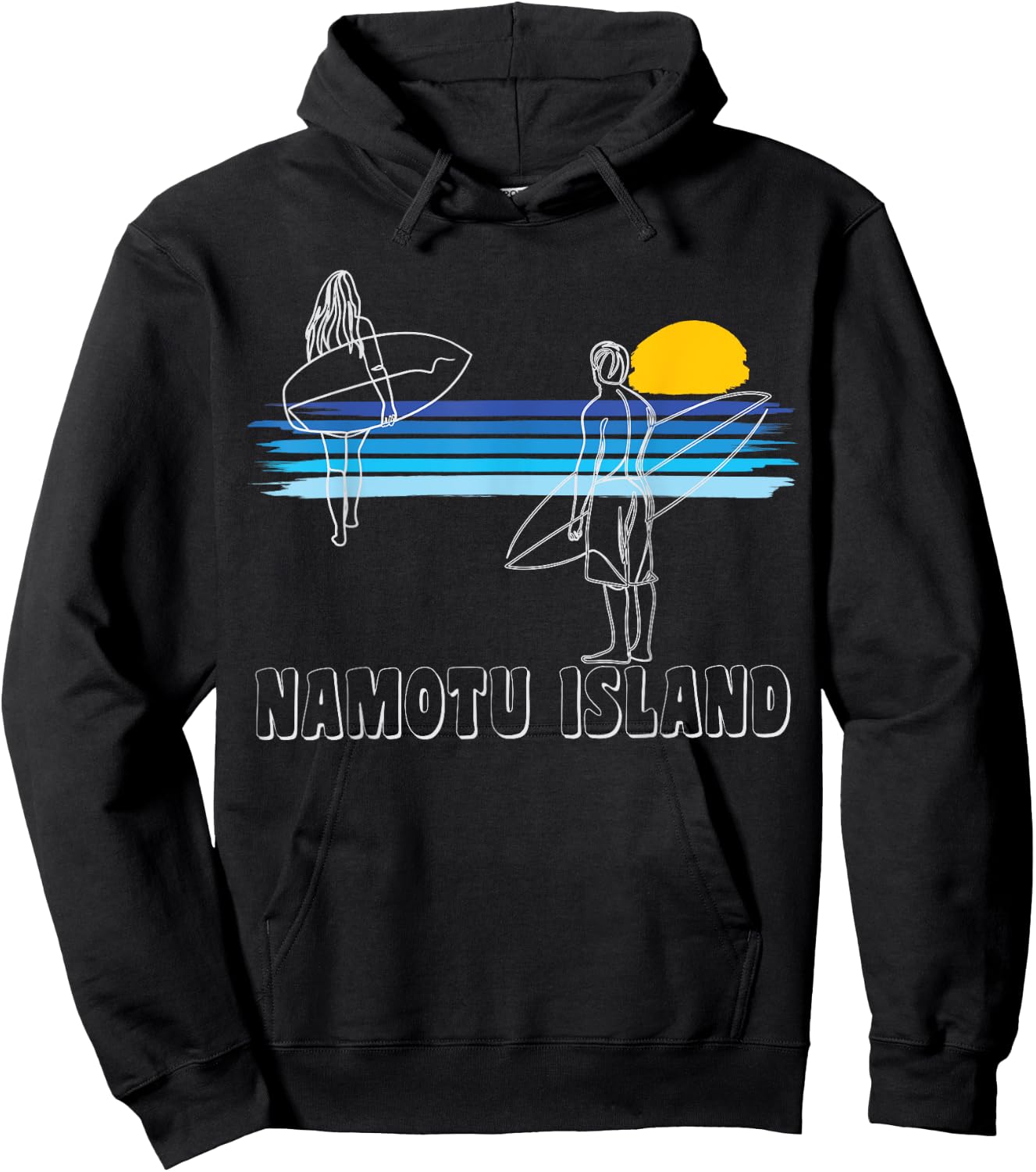 Namotu Island Surfing Beach Surf Guy Girl Hoodie - Hoodie | Black