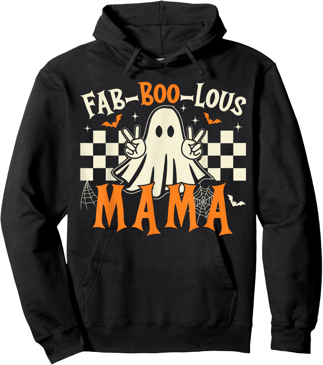 Fab Boo Lous Mama Retro Ghost Spooky Mama Halloween Costume Hoodie - Hoodie | Black