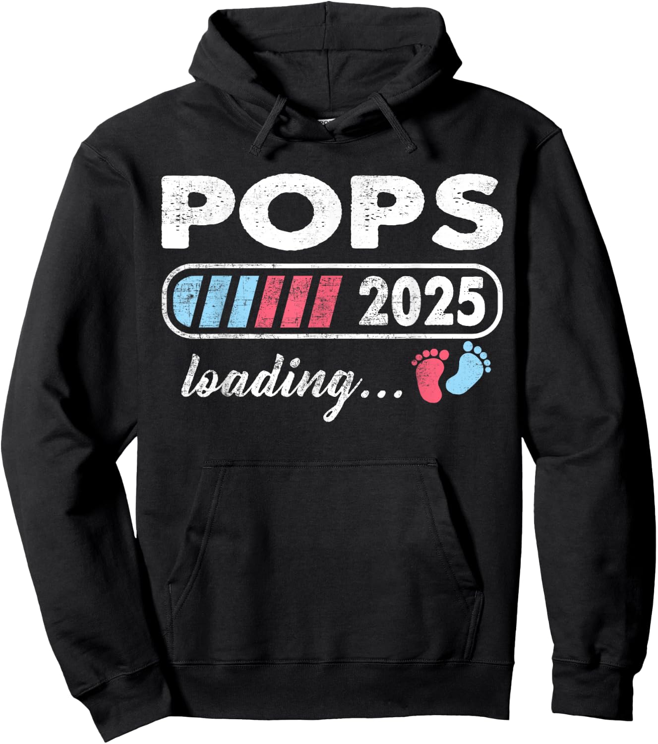 Pops 2025 Loading a Girl or a Boy Baby Announcement Hoodie - Hoodie | Black