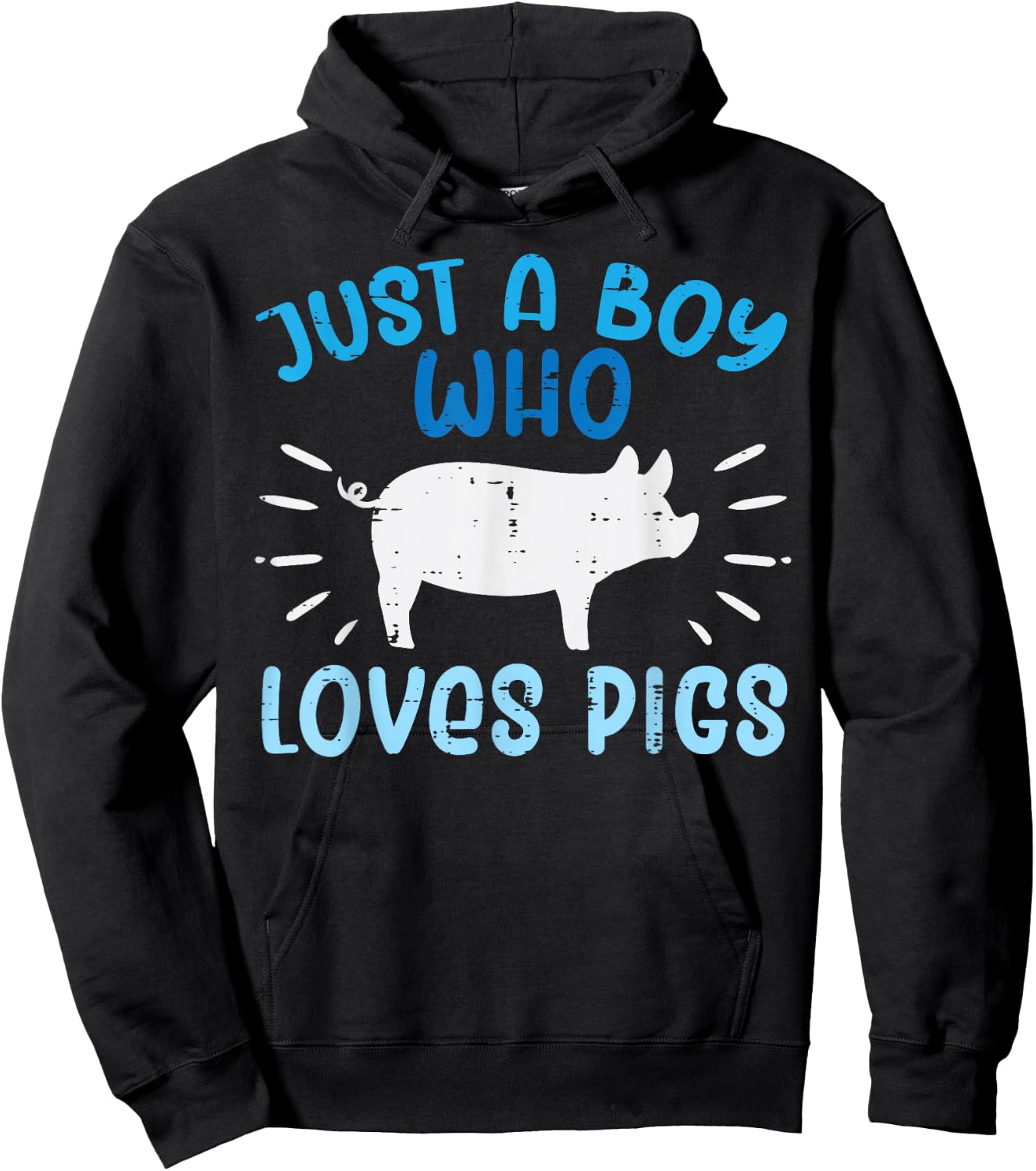 Just A Boy Who Loves Pigs Hog Farm Boys Kids Toddler Youth Hoodie - Hoodie | Black