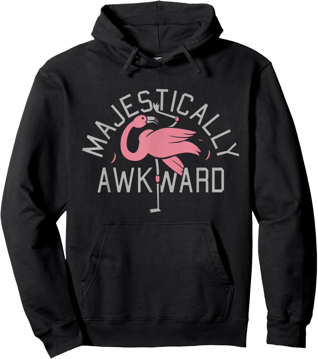 Majestically Awkward Pink Flamingo Funny Bar Crawl Shirt Hoodie - Hoodie | Black