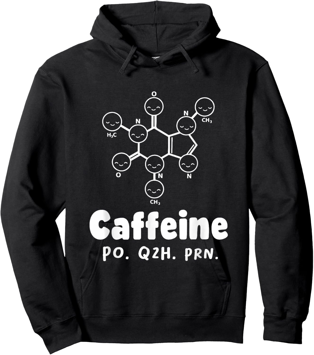 Caffeine Po Q4h Prn Funny Nurse Coffee As Needed Saying Hoodie - Hoodie | Black