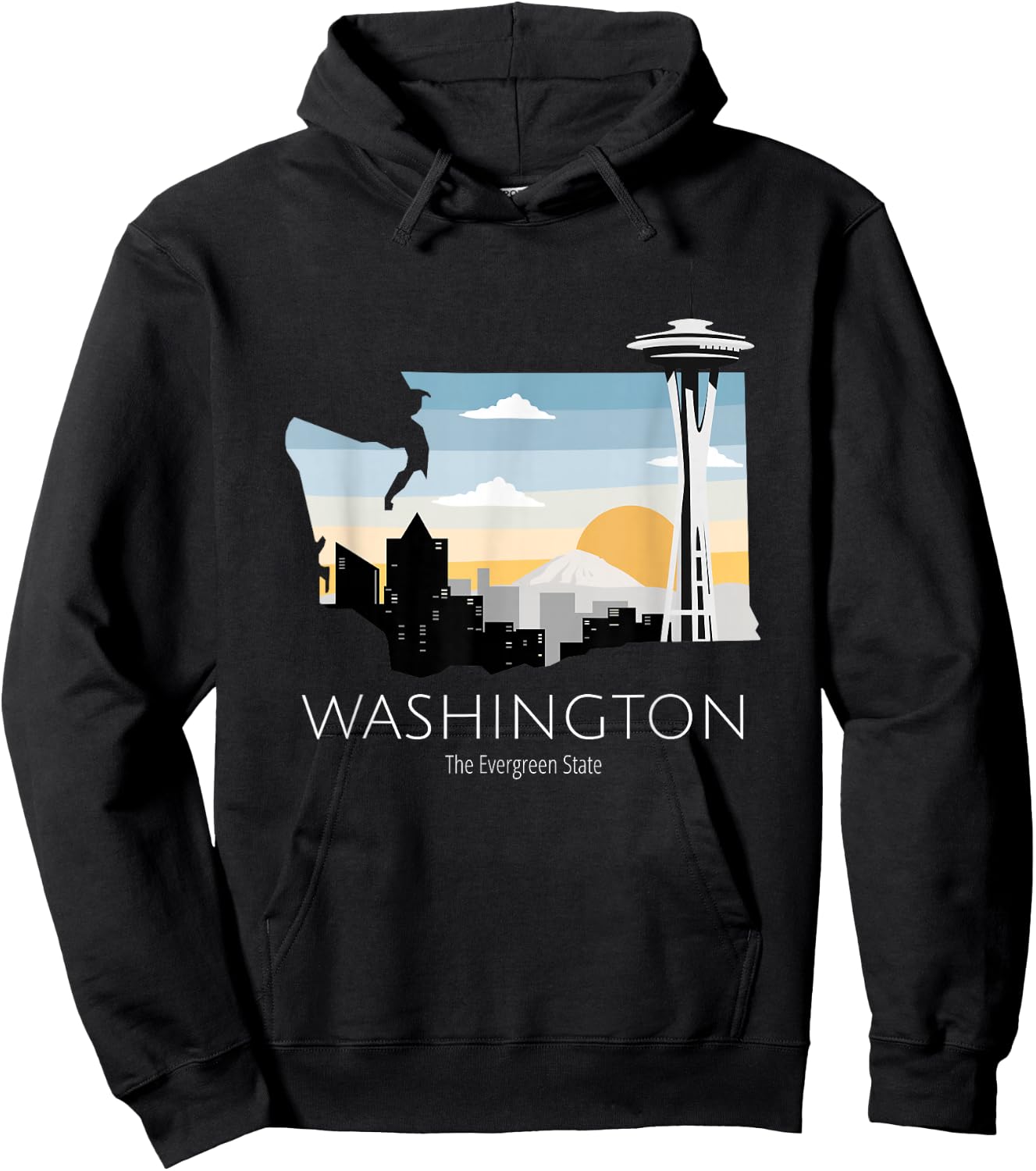 Washington Proud State Motto The Evergreen State Hoodie - Hoodie | Black