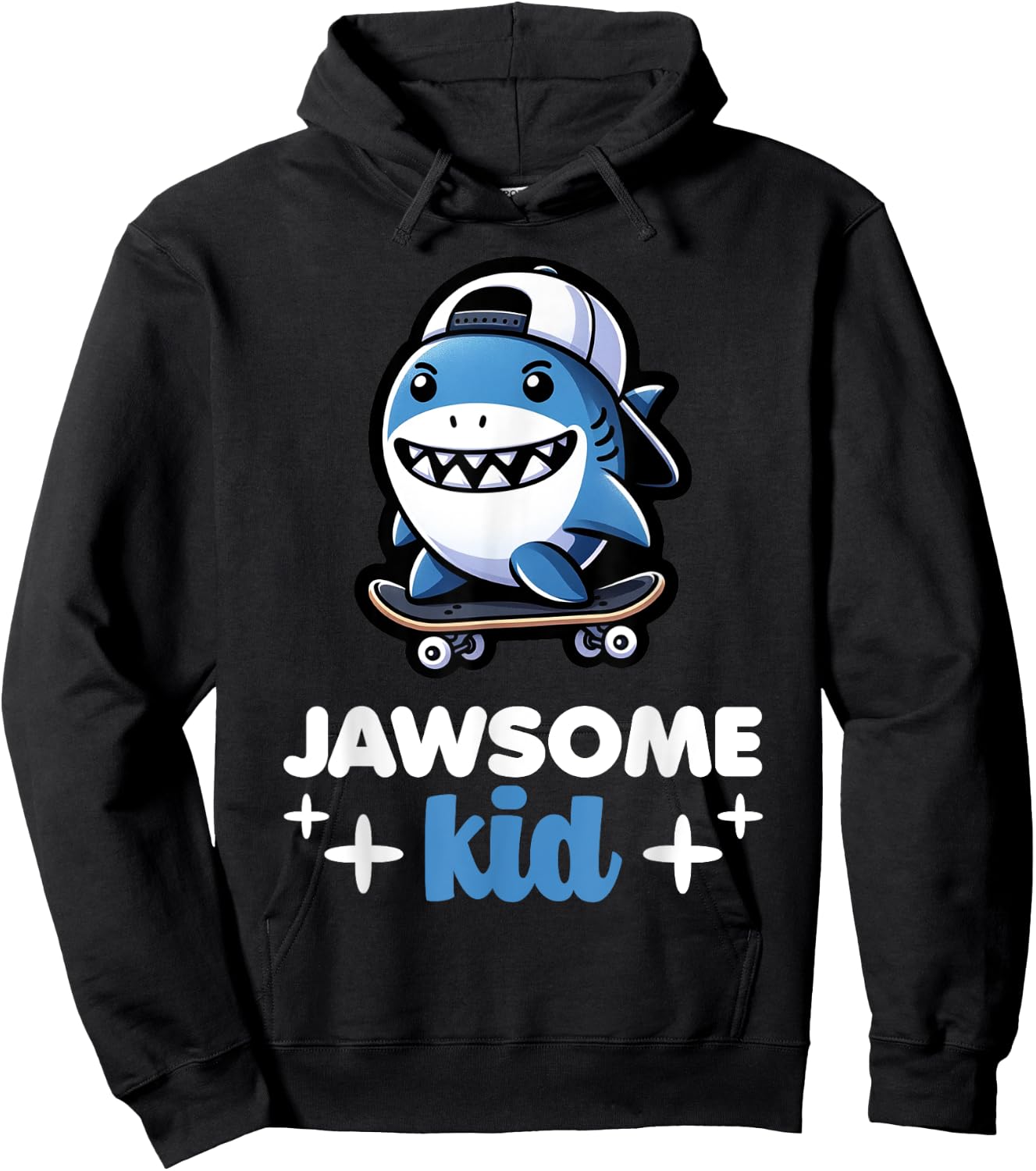 Cool Shark Jawsome Kid Beach Funny Shark Hoodie - Hoodie | Black