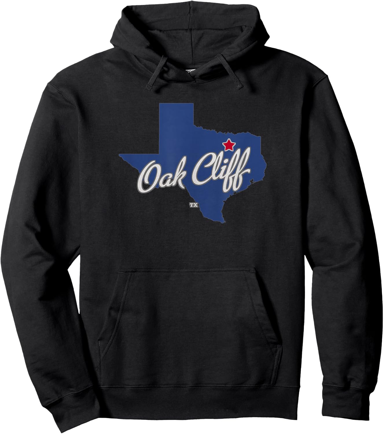 Oak Cliff Texas TX Map Hoodie - Hoodie | Black