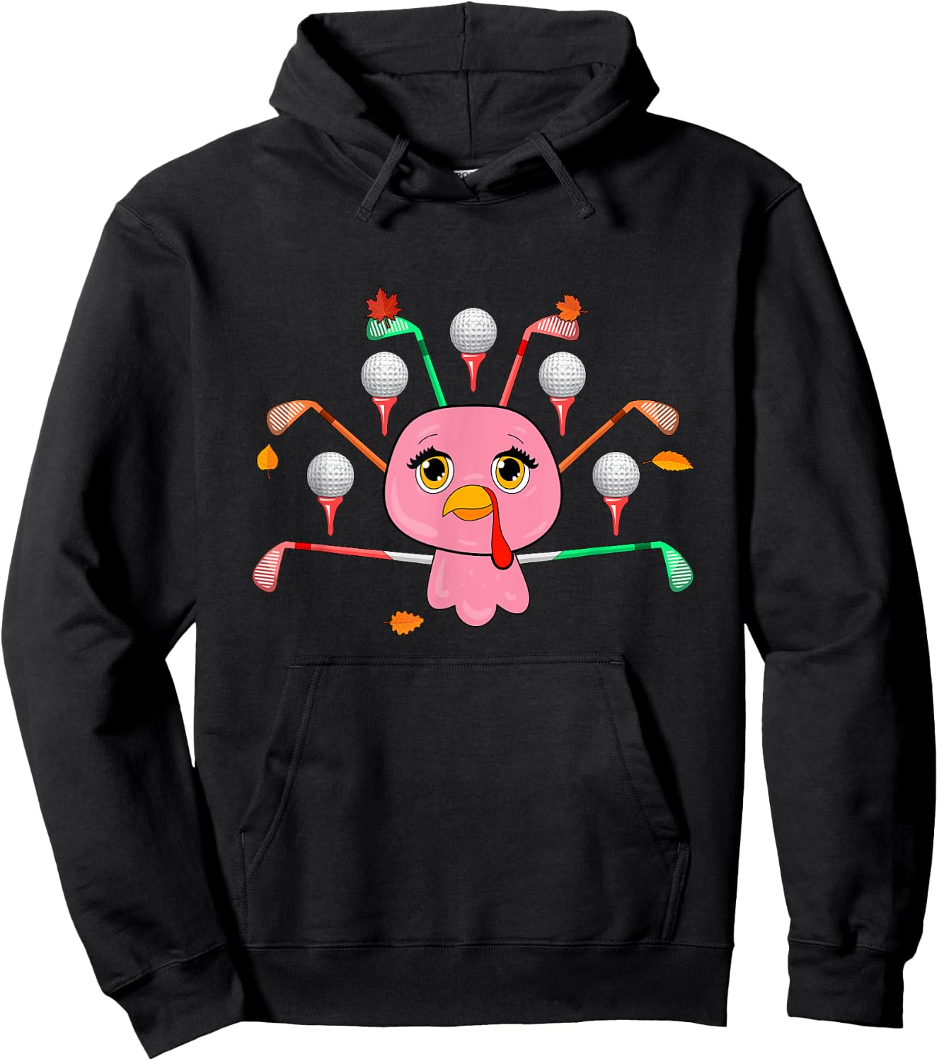 Golf Equipment As Thanksgiving Turkey Costume Player Hoodie - Hoodie | Black