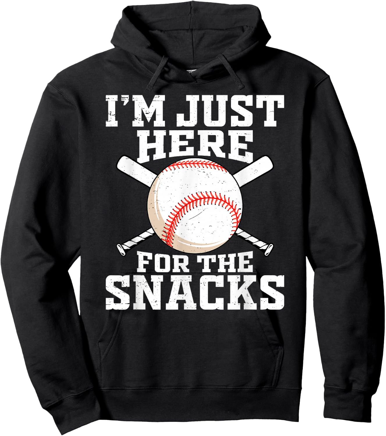 Funny Baseball Im Just Here For The Snacks Baseball Sister Hoodie - Hoodie | Black