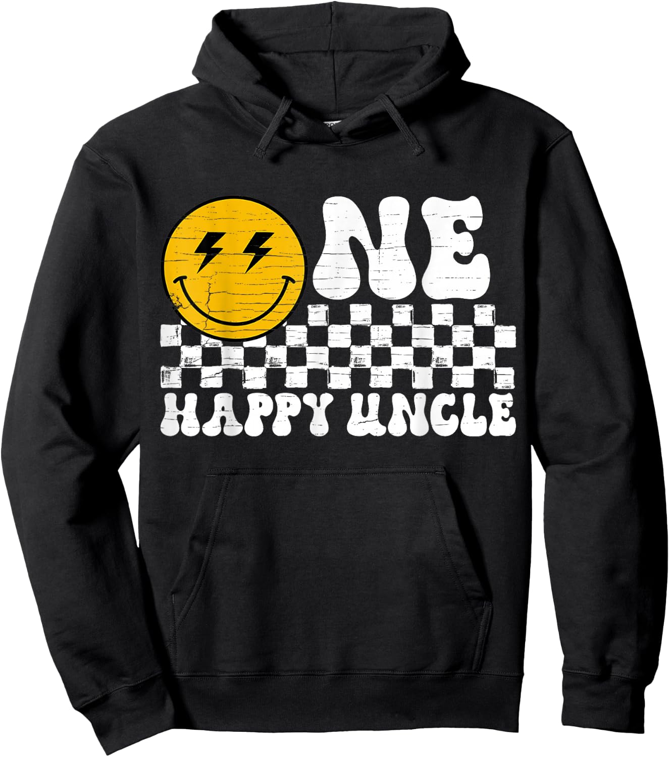One Happy Dude Uncle 1st Birthday Family Matching Hoodie - Hoodie | Black